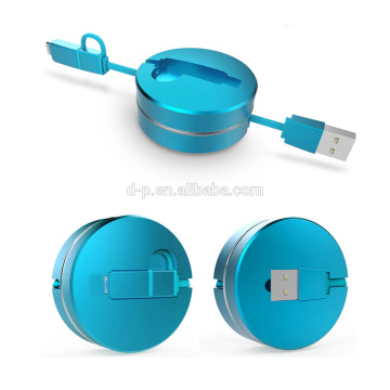 new products 2017 carrying case retractable 2 in 1 usb cable charging data cable for smartphone