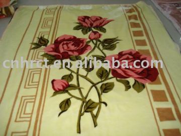 flower printed mink blanket