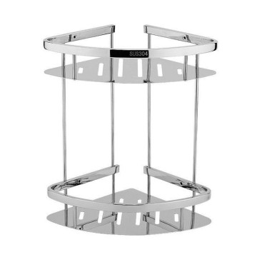 Stainless Steel 304 Triangle Double Layer Shampoo Wall-Mounted Bathroom Storage Rack