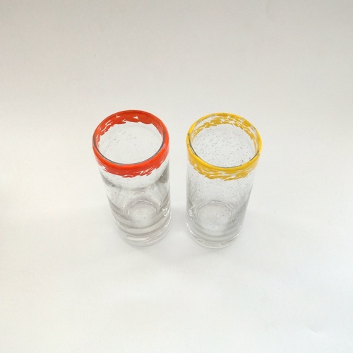 colorful edge high ball glass cup for juice