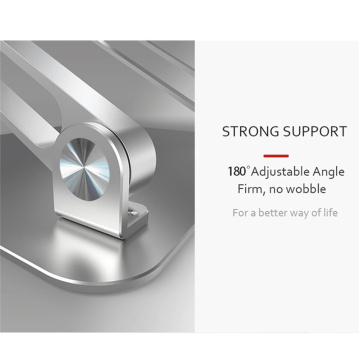 Support d&#39;ordinateur portable argenté réglable à plusieurs angles pour le bureau