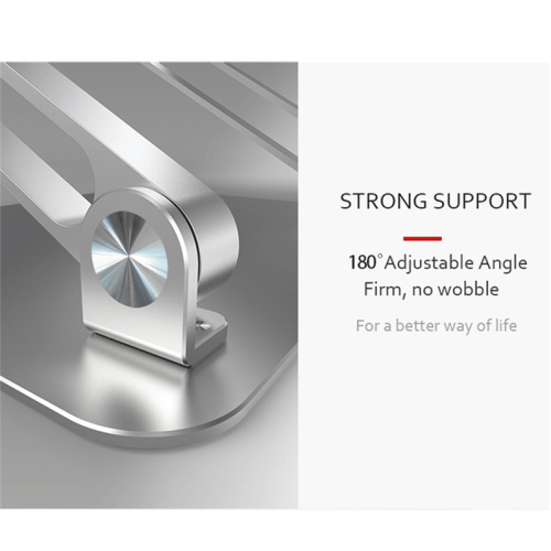 Support d&#39;ordinateur portable argenté réglable à plusieurs angles pour le bureau