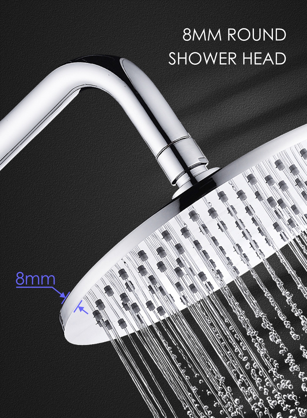 8mm Round Brass Shower Head 3