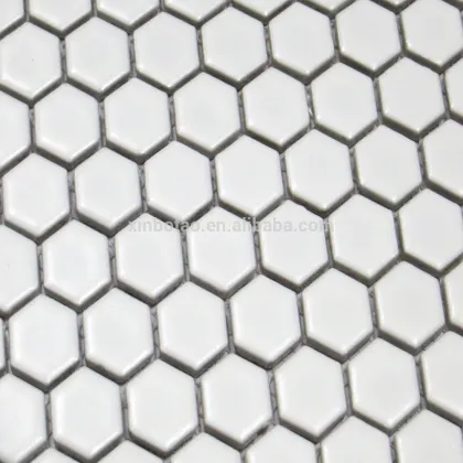 2016 glazed glossy white small hexagonal mosaic tiles in tile for building materials