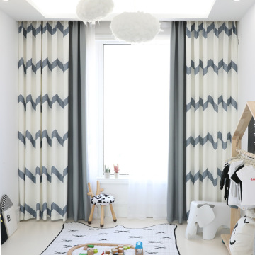 Simple modern Scandinavian style striped splicing curtains