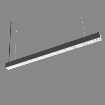 modern suspended black linear light fixture for supermarket