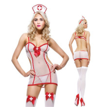 Fashion Hot Sale Women's Sleepwear Sexy Nurse Uniform Jumpsuit