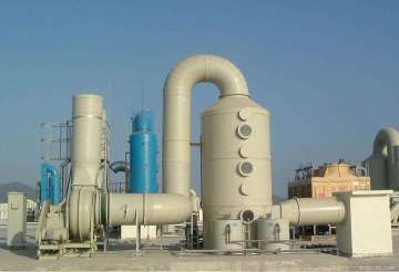 Exhaust gas treatment spray tower