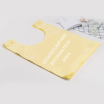 T Shirt Customized Color Print Logo Double Restaurant Take Out Pe Plastic Bag