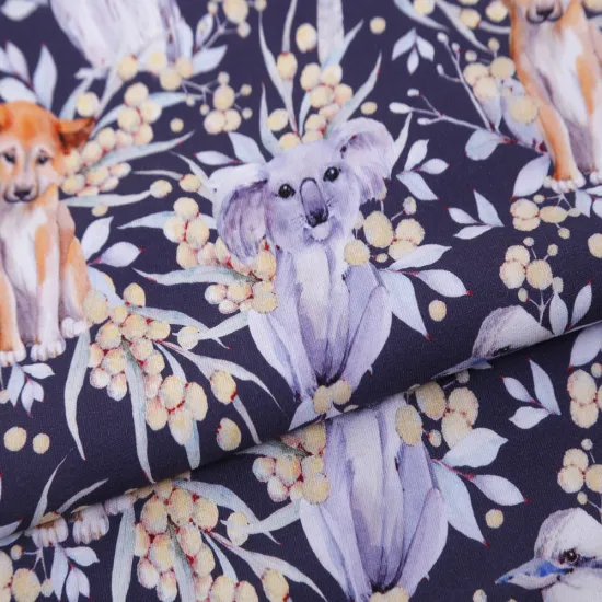 Factory Price Customized Floral Digital Printing 95% Cotton 5% Spandex Blend Stretch Knitted Fabric