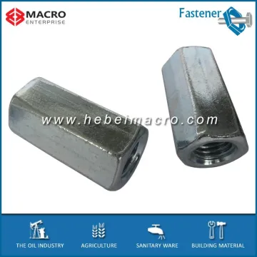 high tensile carbon steel hexagonal M12 hex coupling nut