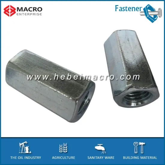 high tensile carbon steel hexagonal M12 hex coupling nut
