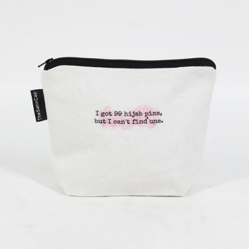Custom Eco Friendly Small Canvas Makeup Bag - Organic Cotton Cosmetic Bag