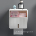 Modern Design Plastic Paper Holder with Storage Drawer for Bathroom (No Drilling Needed)