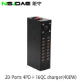 4 Port tat-Tip-C + 16USB-A Port Charge Fast