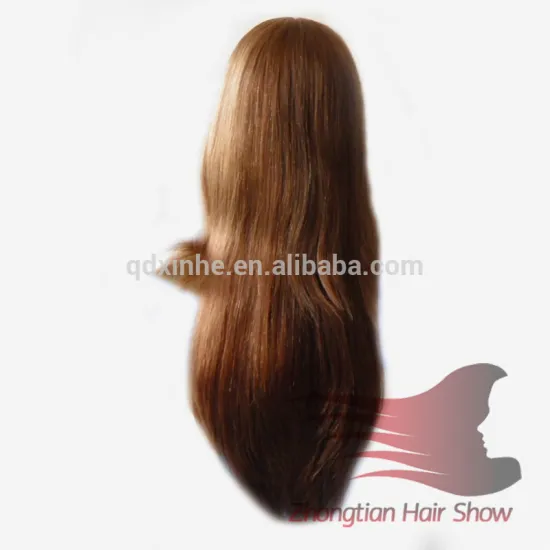 Brown Color Virgin Hair Long Mongolain Hair Silk Top Jewish Wigs