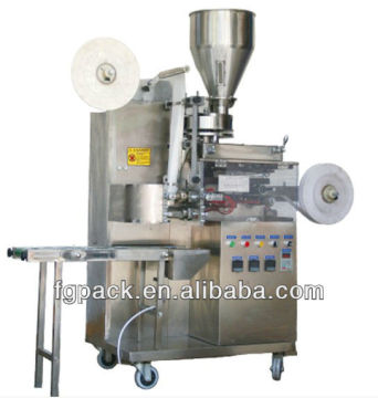 Herb tea bag packing machine with thread and tag