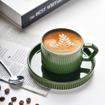 Green Ceramic Reusable Coffee Cup Set Porcelain Coffee Mugs Tea Mug Stoneware Cappuccino Latte Cup