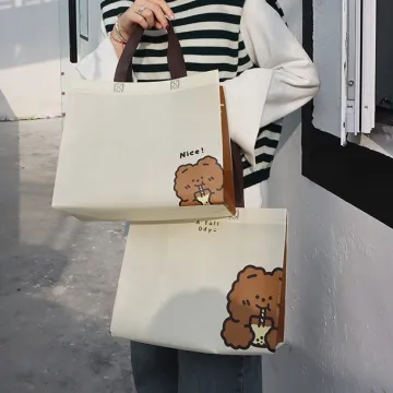 Reusable Cute Bear Customized Non Woven Tote Bag