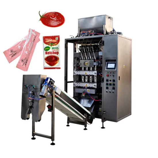 Multilane Automatic 3 Side Sealed Sachet Ketchup Shampoo Honey Liquid Packaging Machine