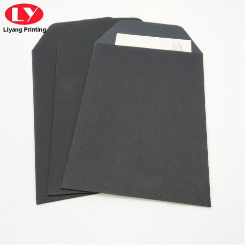 Envelopes personalizados embalagens em envelope de papel preto fosco A5