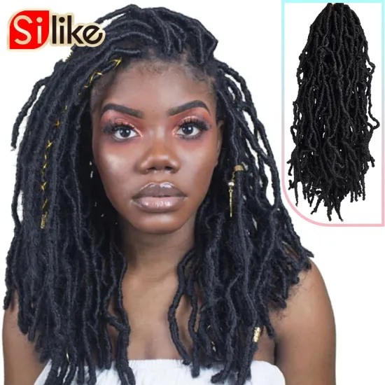Dreadlocks Hair Extensions Curly Crochet hair18inch 21 Stands/Pack  Nu Locs  Bobbi Boss  Faux Locs Synthetic Crochet Braid hair