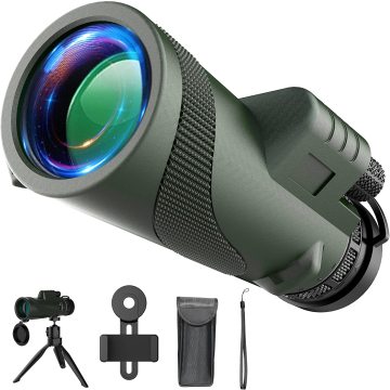 High-Powered 80x100 Monocular with Smartphone Adapter for Adults
