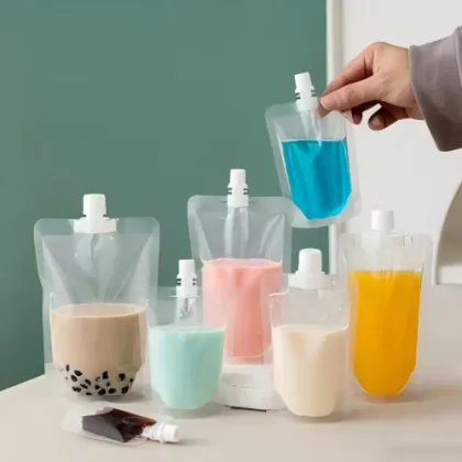 Food Grade Transparent Spout Bag for Juice Milk Liquid Foods
