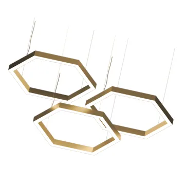 hlinear hexago shape suspension moderne light lamparas de techo