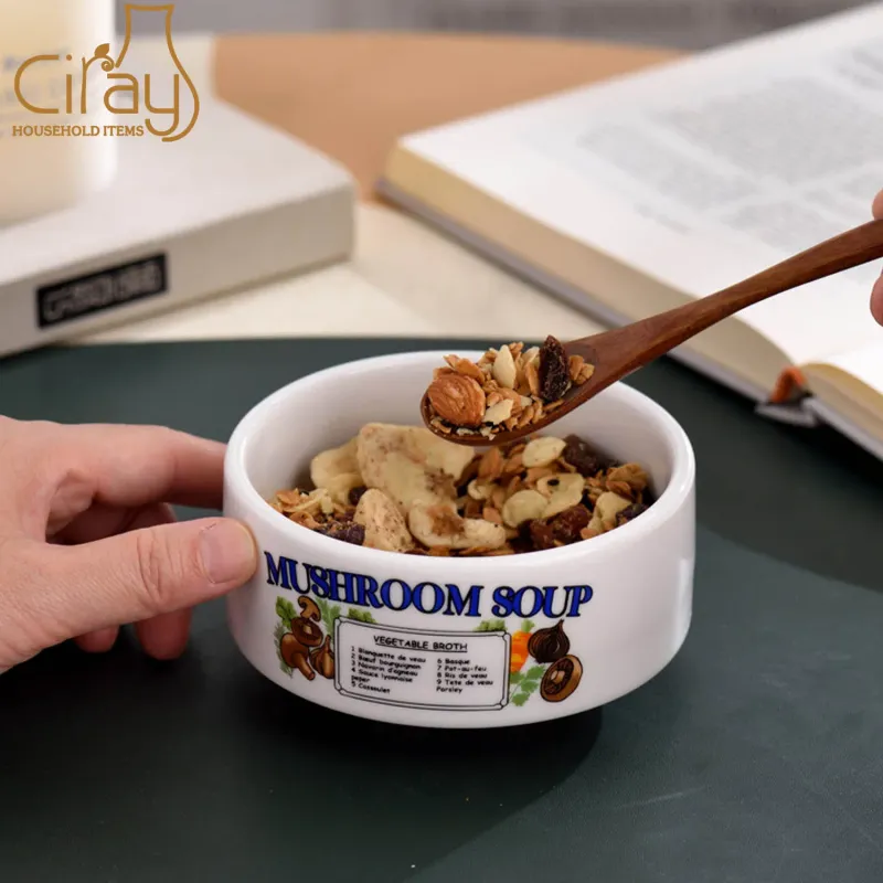 Retro American Thick Ceramic Bowl