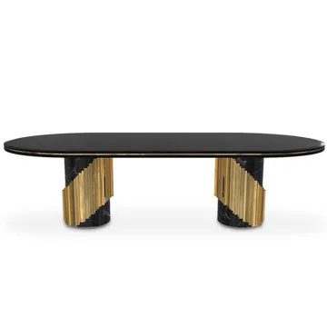 Stainless Steel Leg Modern Elegant Oval Marble Dining Table