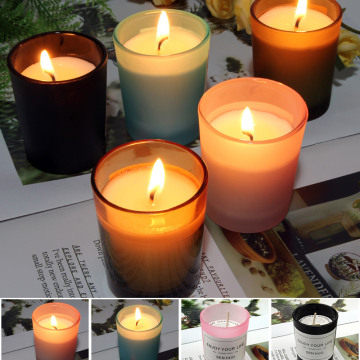 Natural scented decorative glass jar candle