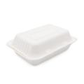 Square disposable bagasse fiber food container for lunch box