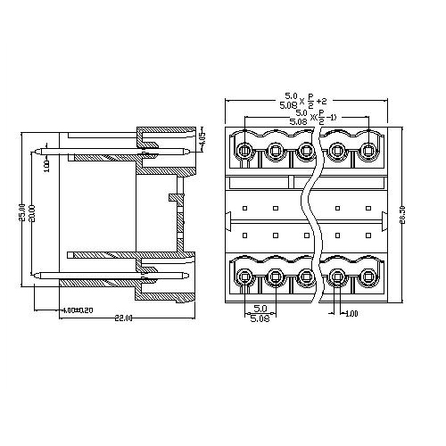 AT2500HV-5.0／5.08XXX-ABPlug-in Terminal Block Vertical Pitch5.0／5.08 