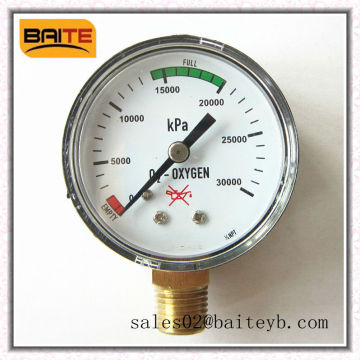 50mm(2.0")plastic case bottom connection medical oxygen pressure gauge