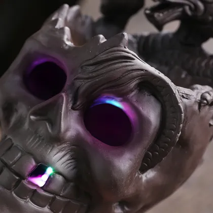 Sandalwood Backflow Incense Stove: Halloween Large Skull Head Decor
