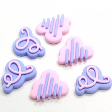 Pastel Paars Mini Regen Wolk Wind Weer Teken Accessoires Hars Planar Plaksteen Cabochon Voor Ambachtelijke Maken DIY Decoratie