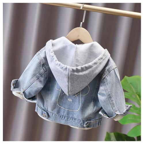 Crianças desenhos animados cute denim hoodie