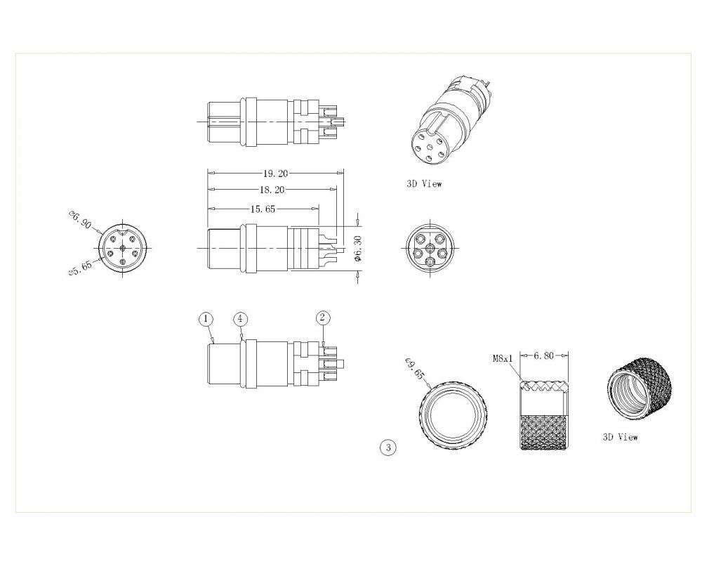 M8-XP-F-146-1 M8 6 ~ 8P bên nữ