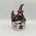 Porta-velas de cerâmica para chapéu de bruxa de Halloween