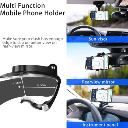 Adjustable Rotatable Car Mobile Phone Holder for iPhone, Samsung, Xiaomi, Redmi, Huawei