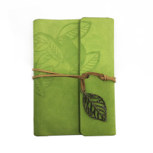Custom Vintage Leaf Decor Faux Cow Leather Notebook
