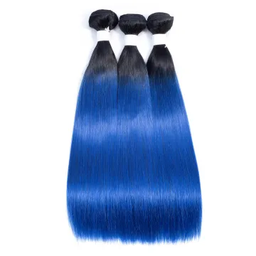 100% Virgin Remy Brazilian Human Hair Bundles  Ombre Color Human Hair Bundles  OT Blue Hair