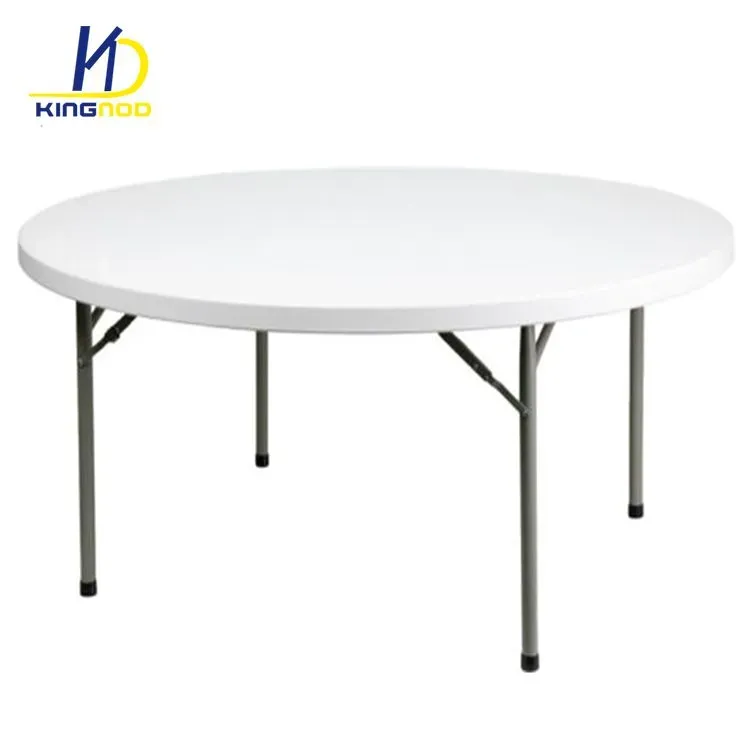 6 Feet HDPE Plastic Round Foldable Table for Wedding Rental