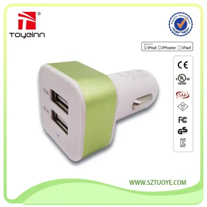 Auto Mini Car Charger Adaptor Dual USB 1A/2A Car Charger for Xiaomi