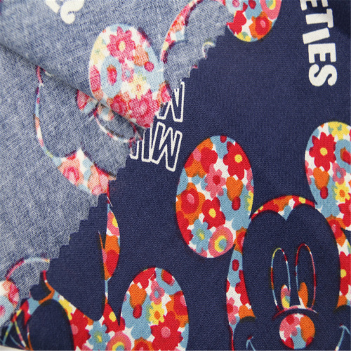 Mickey Mouse Pattern With Cotton Plain Printing
