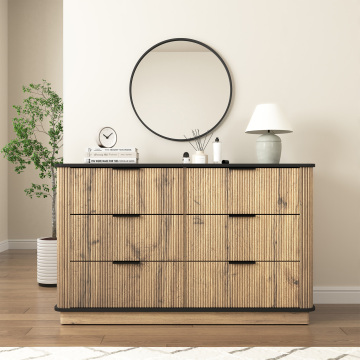 Modern Wood 6-Drawer Storage Solution for Home