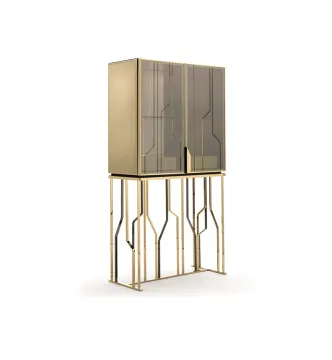 Wooden Bar Cabinet with Integrated Lighting