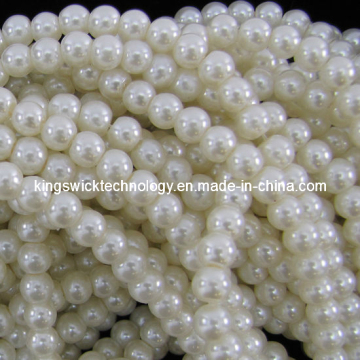 5X6mm White Glass Pearl Rondelle Beads Strand (KT-GPB01)