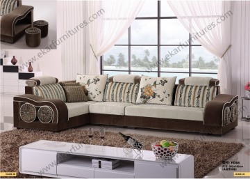 American Wooden Slat Children Cushion Fabric Sofa